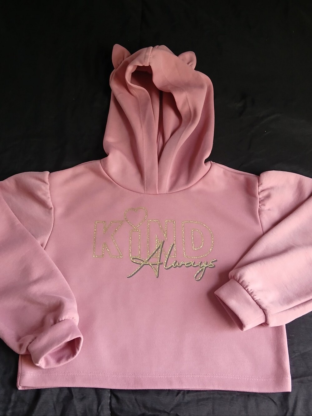 Garanimals Pink Hoodie with Gold 'Kind Always' Glitter Size 10